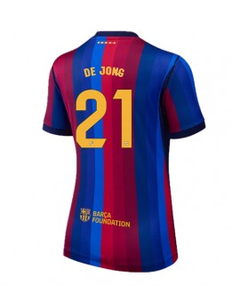 Ženski Nogometna dresi replika Barcelona Frenkie de Jong #21 Domači 2026-27 Kratek rokav Ženski Nogometna dresi replika Barcelona Frenkie de Jong #21 Domači 2026-27 Kratek rokav